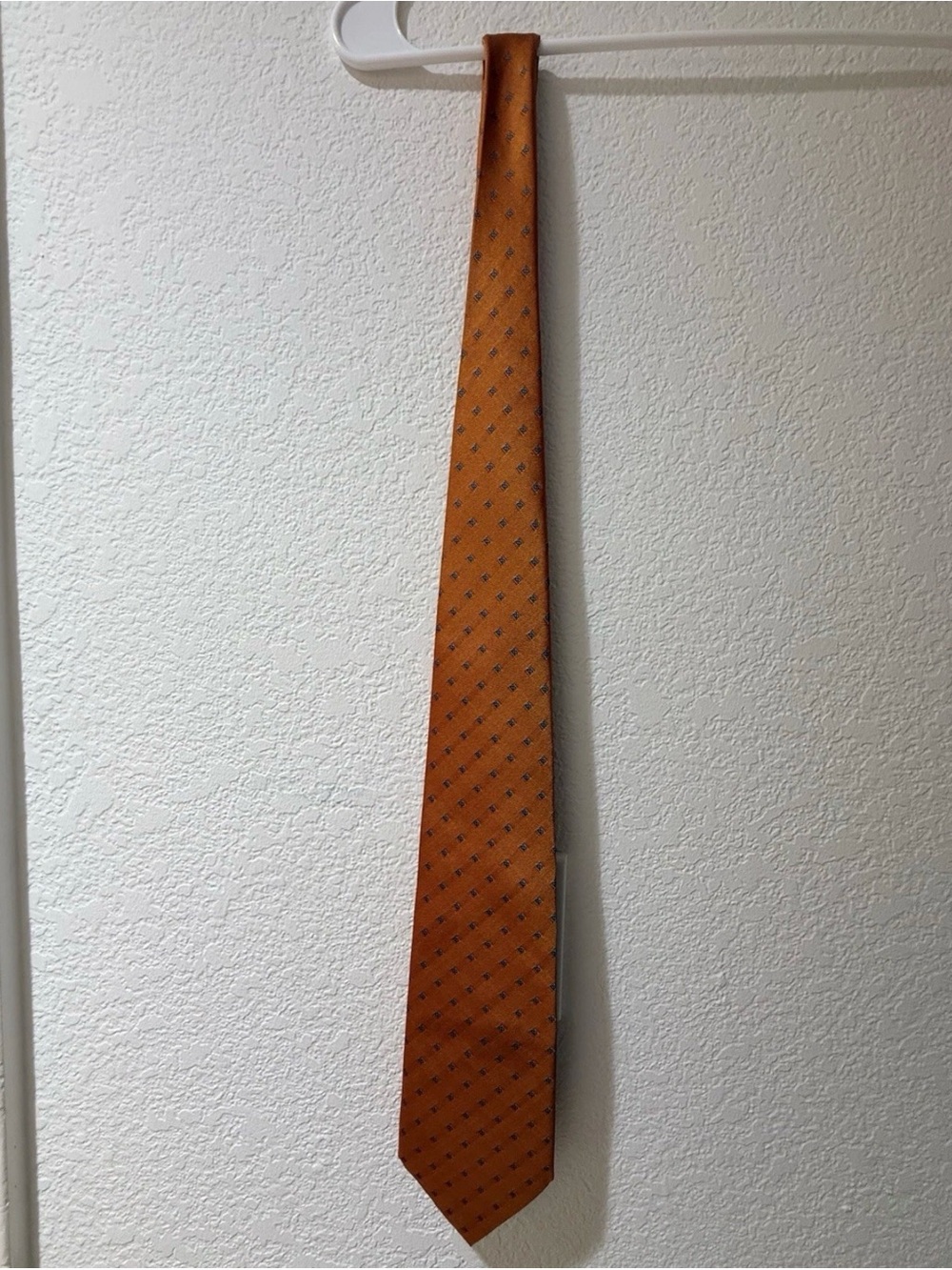 Vincelli Silk Men’s Tie 100% Silk Handmade in Italy Orange Geometric Necktie